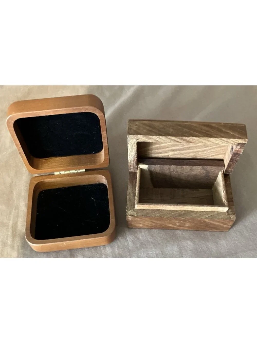 Lot Of 2 Carved Wood Boxes J. O’Connor Signed Eagle & Flower Carved Small Hinged